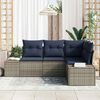 vidaXL Garden Sofa Set with Cushion 4 pcs Grey Poly Rattan