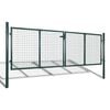 vidaXL Fence Gate Steel 306x100 cm Green