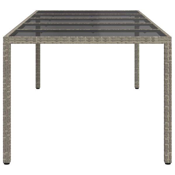vidaXL Garden Table Grey 250 x 100 x 75 cm Poly Rattan