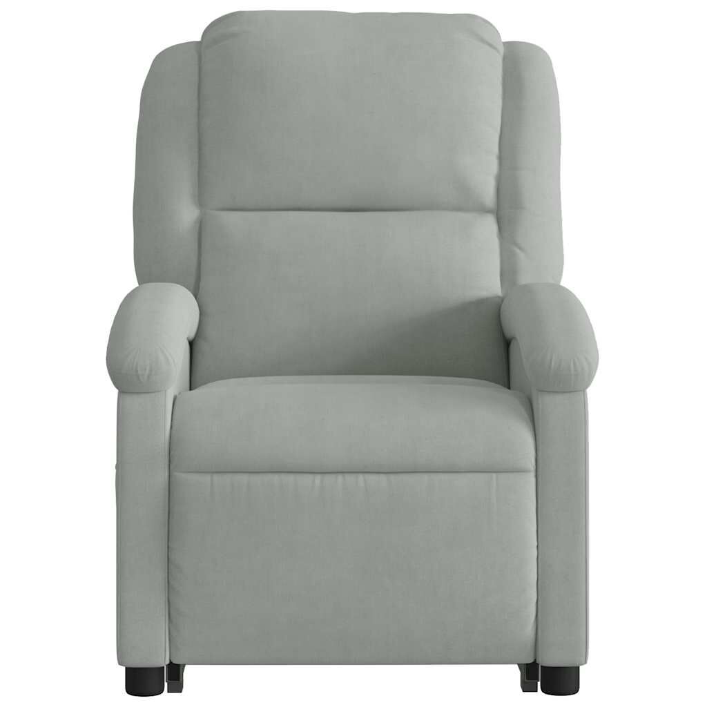 vidaXL Stand up Massage Recliner Chair Light Grey Velvet