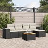 vidaXL 6 Piece Garden Sofa Set with Cushions Black Poly Rattan