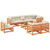 vidaXL 9 Piece Garden Sofa Set with Cushions Wax Brown Solid Wood Pine