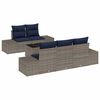 vidaXL Garden Sofa Set with Cushion 6 pcs Grey Poly Rattan