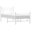vidaXL Metal Bed Frame without Mattress with Footboard White 100x200cm