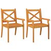 vidaXL Outdoor Dining Chairs 2 pcs Solid Wood Acacia