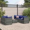 vidaXL 6 Piece Garden Lounge Set with Cushions Grey Poly Rattan