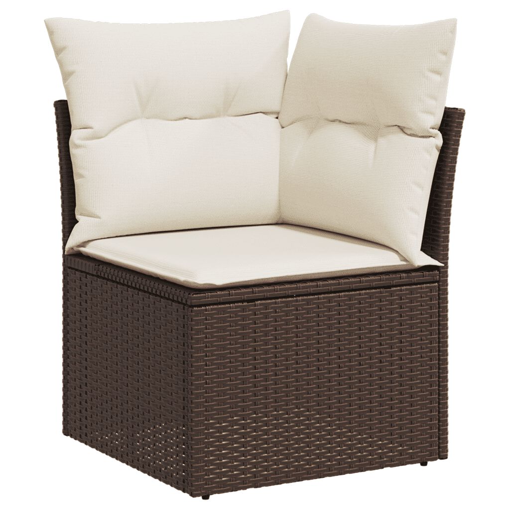 vidaXL 6 Piece Garden Sofa Set with Cushions Brown Poly Rattan