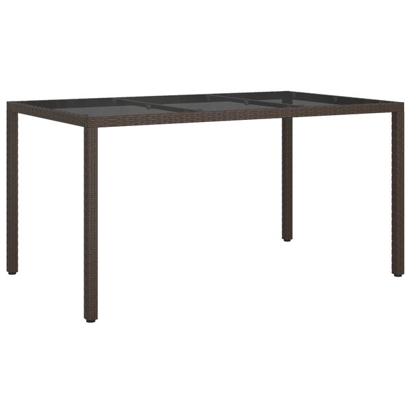 vidaXL Garden Dining Table Brown 150x90x75 cm Poly Rattan