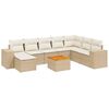 vidaXL 9 Piece Garden Sofa Set with Cushions Beige Poly Rattan