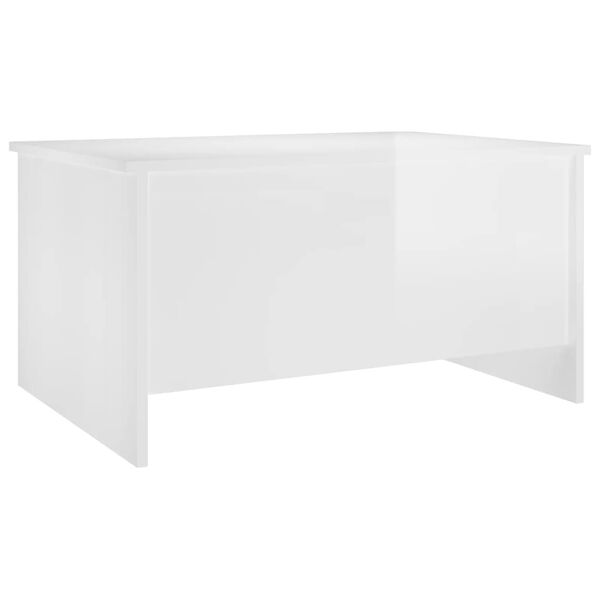 vidaXL Coffee Table High Gloss White 80x55.5x41.5 cm Engineered Wood