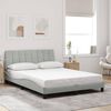 vidaXL Bed Frame with LED without Mattress "Hanko" Light Grey 137x190 cm Velvet