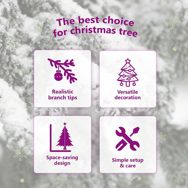 vidaXL Artificial Half Christmas Tree with Stand White 150 cm PVC