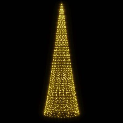 vidaXL Christmas Tree Light on Flagpole 1534 LEDs Warm White 500 cm