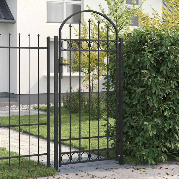 vidaXL Fence Gate Grey 102 x 200 cm Steel