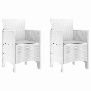 vidaXL Garden Chair 2 pcs White 53 x 49 x 85 cm Polypropylene