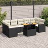 vidaXL 8 Piece Garden Sofa Set with Cushions Black Poly Rattan