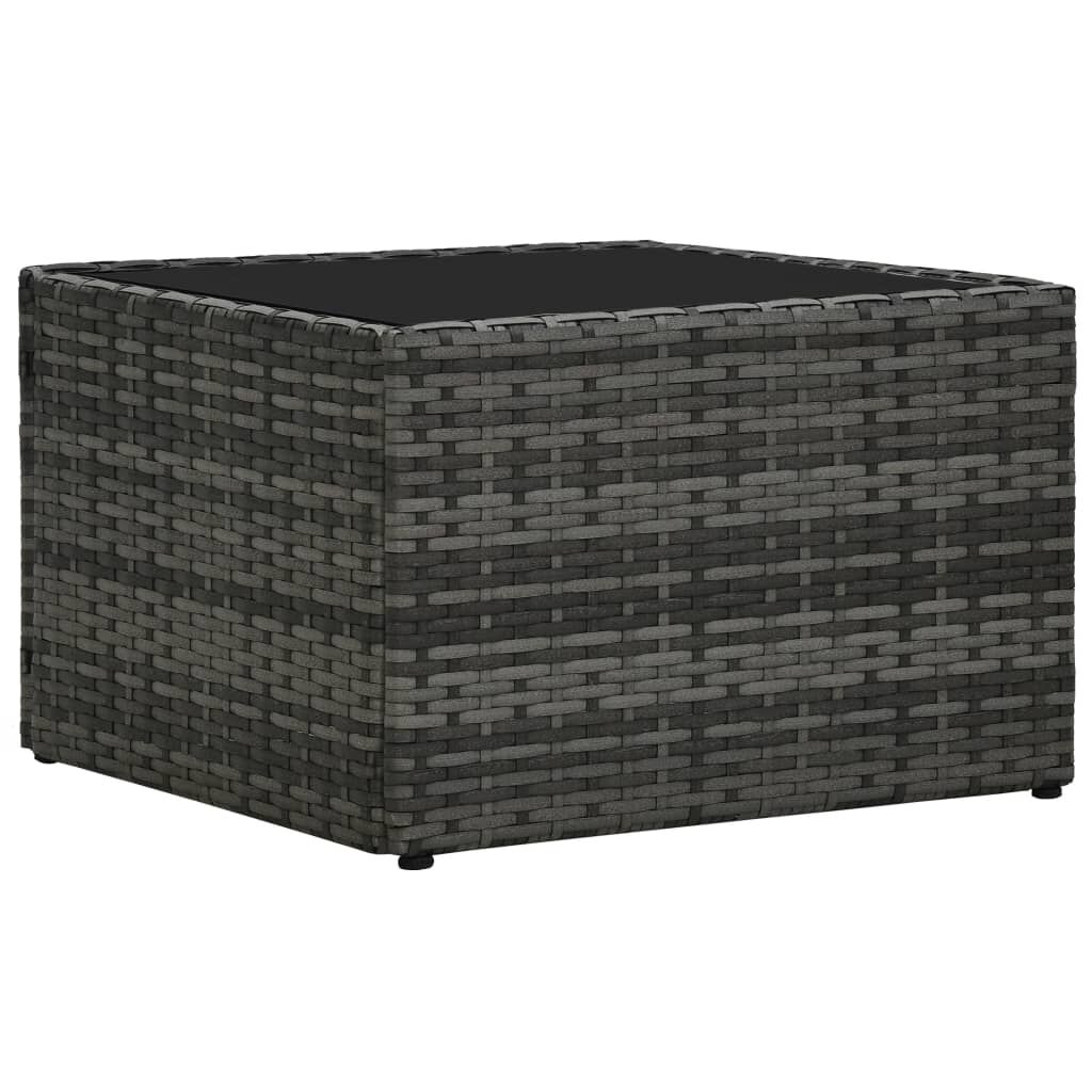 vidaXL 5 Piece Garden Lounge Set with Cushions Poly Rattan Grey