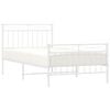 vidaXL Metal Bed Frame without Mattress with Footboard White 100x190cm
