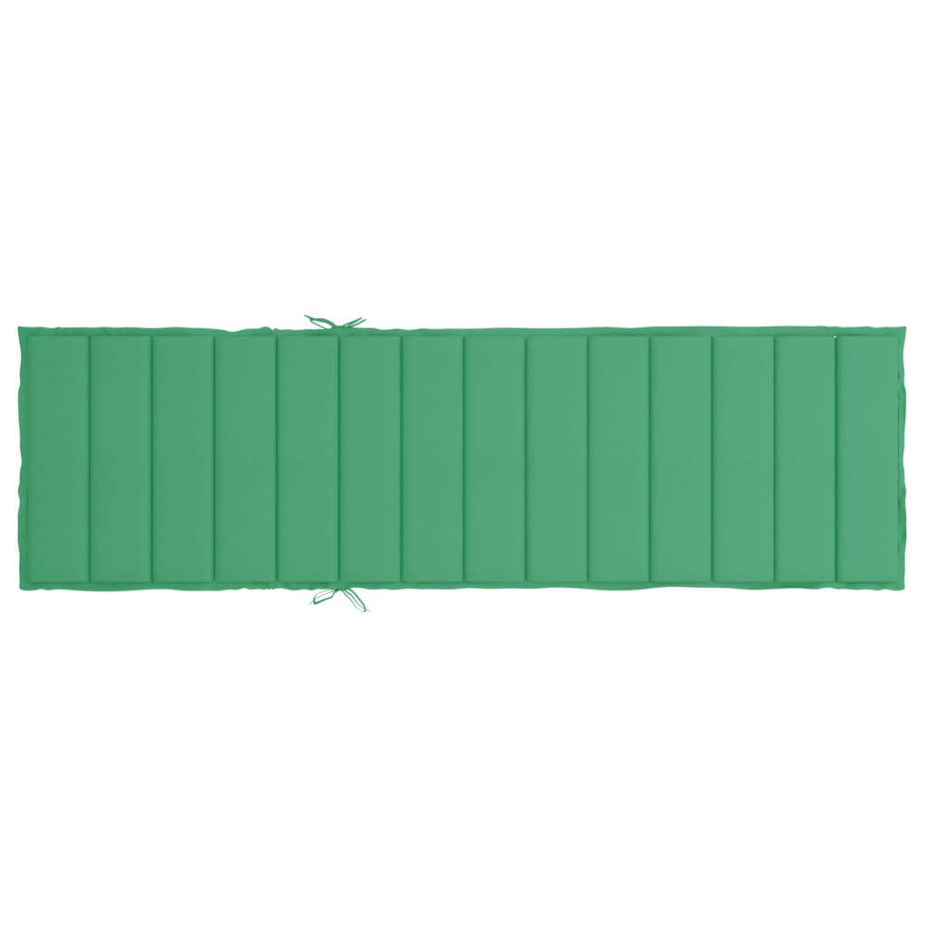 vidaXL Sun Lounger Cushion Green 200x70x3cm Oxford Fabric