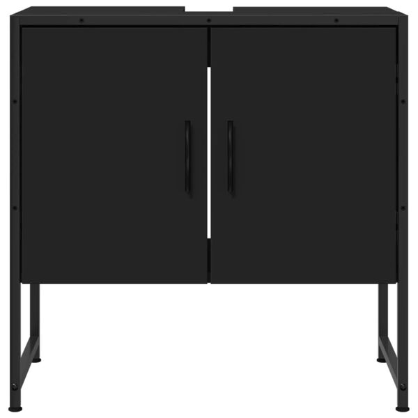 vidaXL Bathroom Sink Cabinet Black 60x33x60 cm Engineered Wood