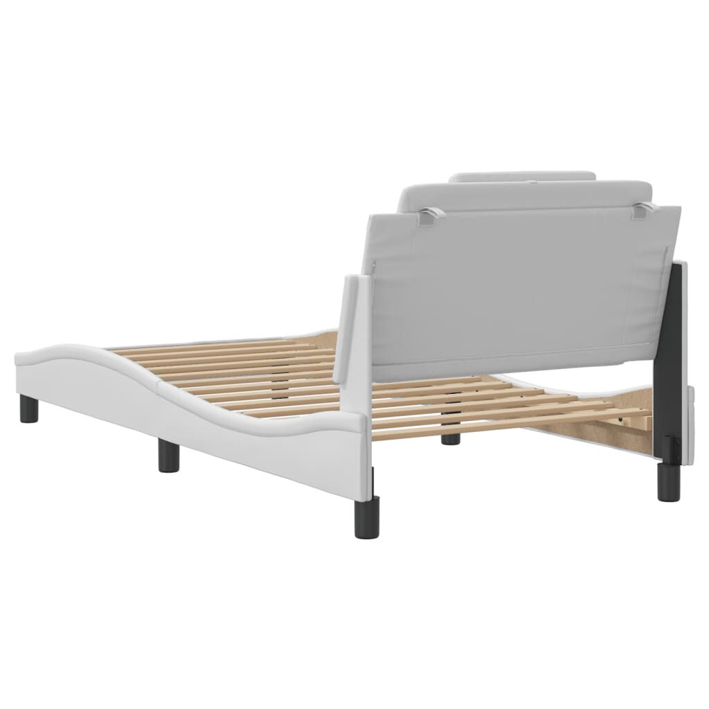 vidaXL Bed Frame with LED without Mattress White 100x190 cm