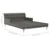 vidaXL 2-Person Garden Sun Bed with Cushions Poly Rattan Grey