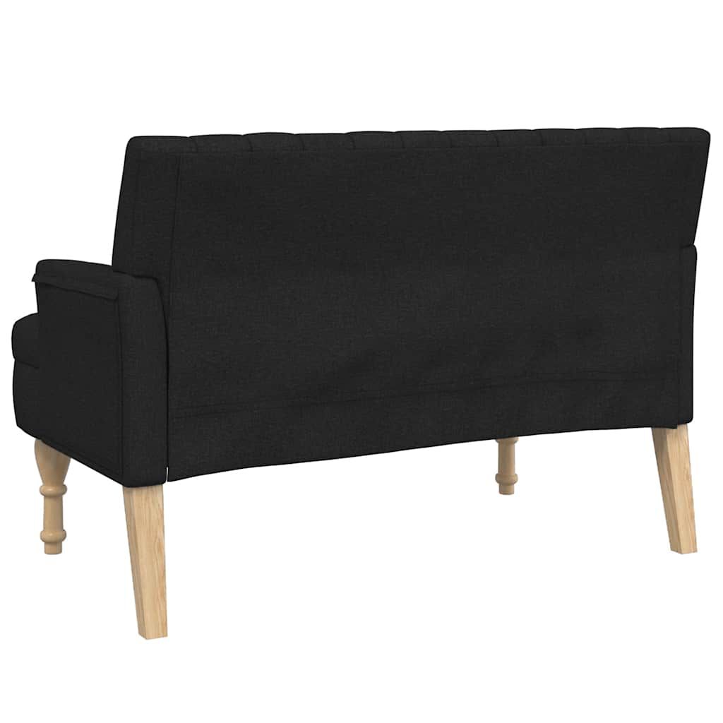 vidaXL Bench with Cushions Black 113x64.5x75.5 cm Fabric