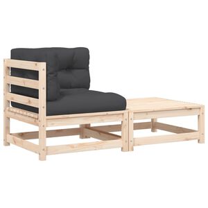 vidaXL Garden Sofa Corner with Cushions and Footstool