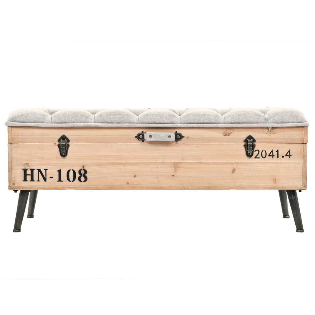 vidaXL Storage Bench 110 cm Solid Wood Fir