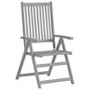 vidaXL Garden Reclining Chairs with Cushions 8 pcs Grey Solid Wood Acacia
