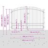vidaXL Double Gate with Lock Grey 299.5 x 249.5 cm Steel