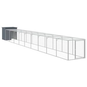 vidaXL Chicken Cage with Run Anthracite 110x1017x110 cm Galvanised Steel
