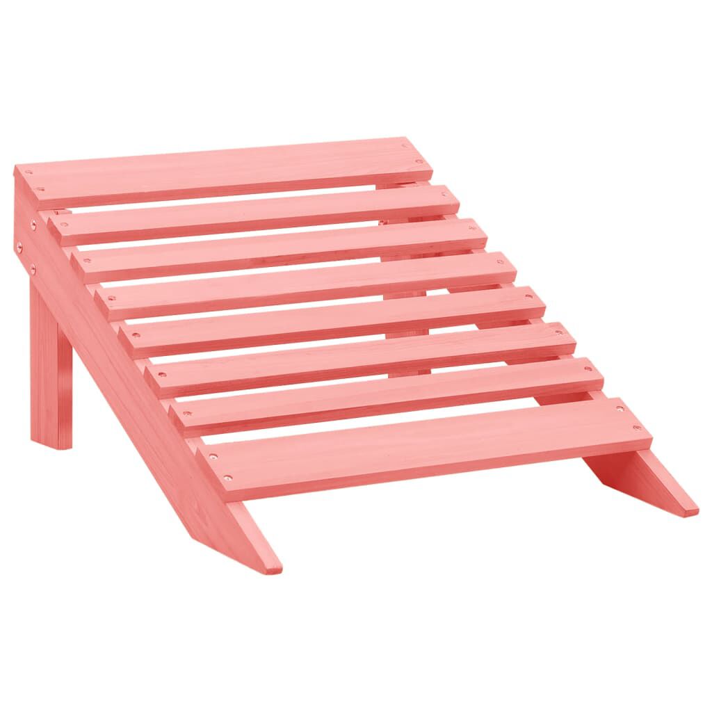 vidaXL Garden Adirondack Chair with Ottoman Solid Fir Wood Pink