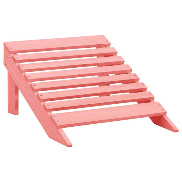 vidaXL Garden Adirondack Chair with Ottoman Solid Fir Wood Pink