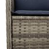 vidaXL Garden Sofa Corner with Cushions Grey Poly Rattan