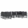 vidaXL 6 Piece Garden Lounge Set with Cushions Anthracite Steel