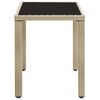 vidaXL Garden Table Beige 123x60x74 cm Poly Rattan