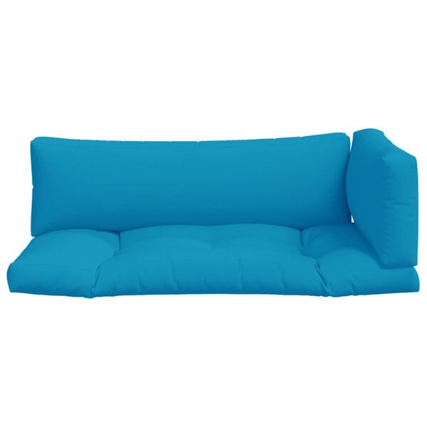 vidaXL Pallet Cushions 3 pcs Light Blue Fabric