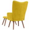 vidaXL Relaxing Chair with a Stool Mustard Yellow Velvet