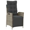 vidaXL 7 Piece Garden Dining Set with Cushions Grey Poly Rattan