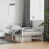 vidaXL Metal Bed Frame without Mattress with Footboard White 100x200cm