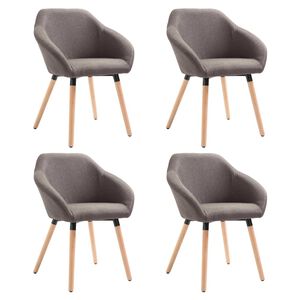 vidaXL Dining Chairs 4 pcs Taupe Fabric
