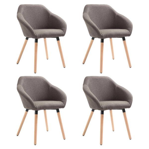 vidaXL Dining Chairs 4 pcs Taupe Fabric