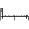 vidaXL Metal Bed Frame without Mattress with Headboard Black 100x200cm