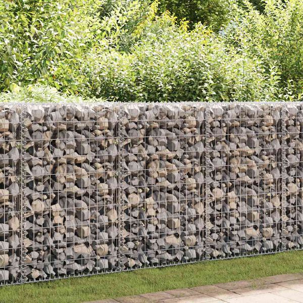 vidaXL Gabion Basket with Lids Galvanised Wire 100 x 100 x 30 cm