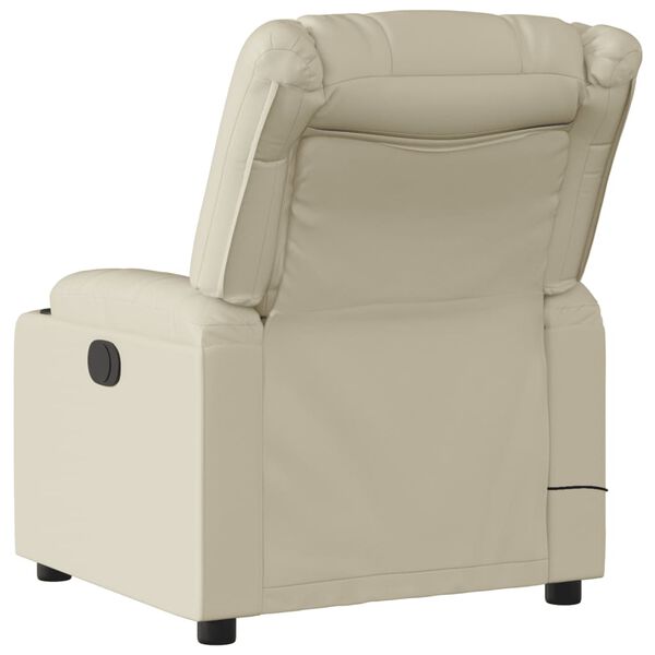 vidaXL Massage Recliner Chair Cream Faux Leather