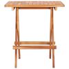 vidaXL 3 Piece Bistro Set with Grey Cushions Solid Teak Wood