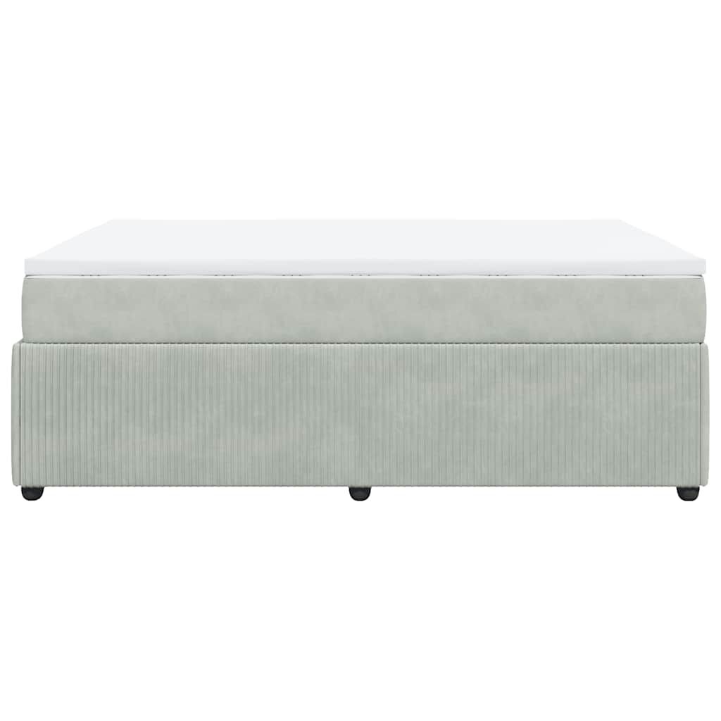 vidaXL Box Spring Bed with Mattress Light Grey Full Velvet
