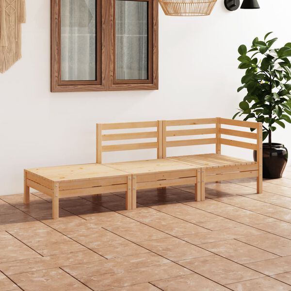 vidaXL 3 Piece Garden Lounge Set Solid Pinewood