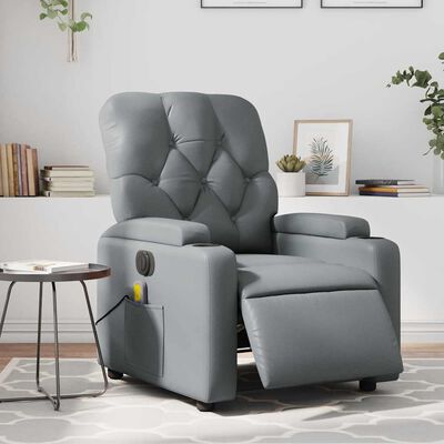 vidaXL Electric Massage Recliner Chair Grey Faux Leather